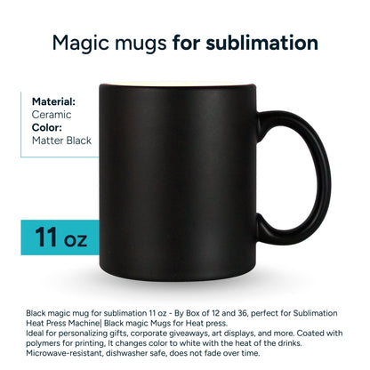 Black magic mug for sublimation 11 oz