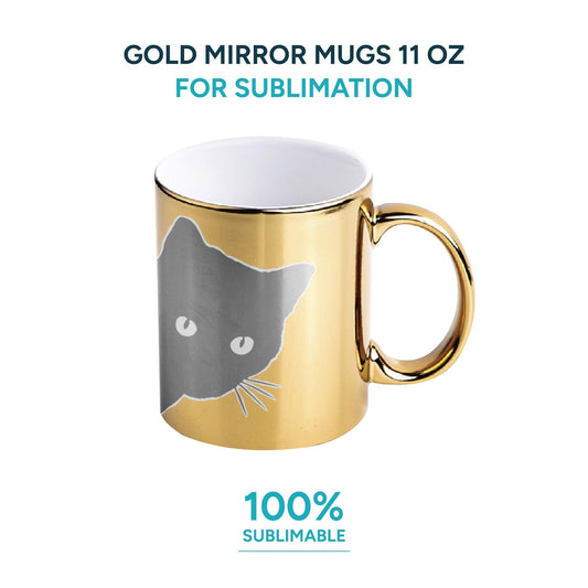 Gold mirror mugs for sublimation 11 oz