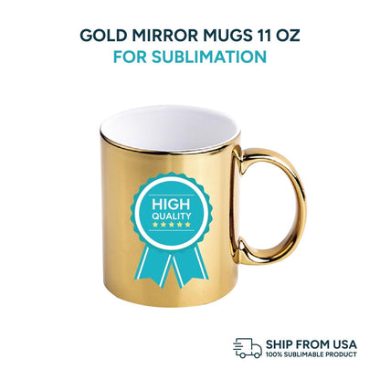 Gold mirror mugs for sublimation 11 oz